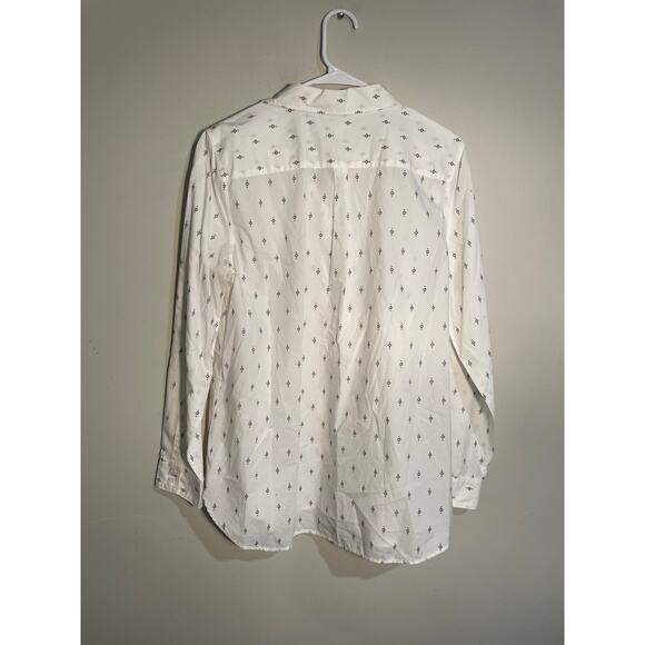 Garnet Hill Classi Floral Print Pima Cotton Button Down Long Sleeve Top Size 12 - Picture 6 of 11